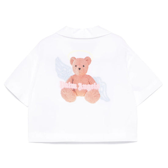 Palm Angels Kids Bear Angel Cropped Shirt