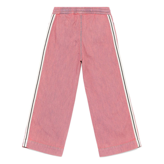 Palm Angels Kids Track Wide Chambray Pants
