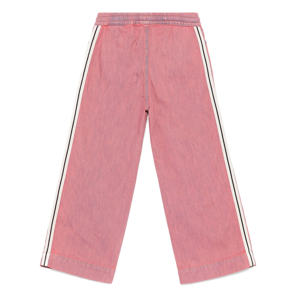 Palm Angels Kids Track Wide Chambray Pants