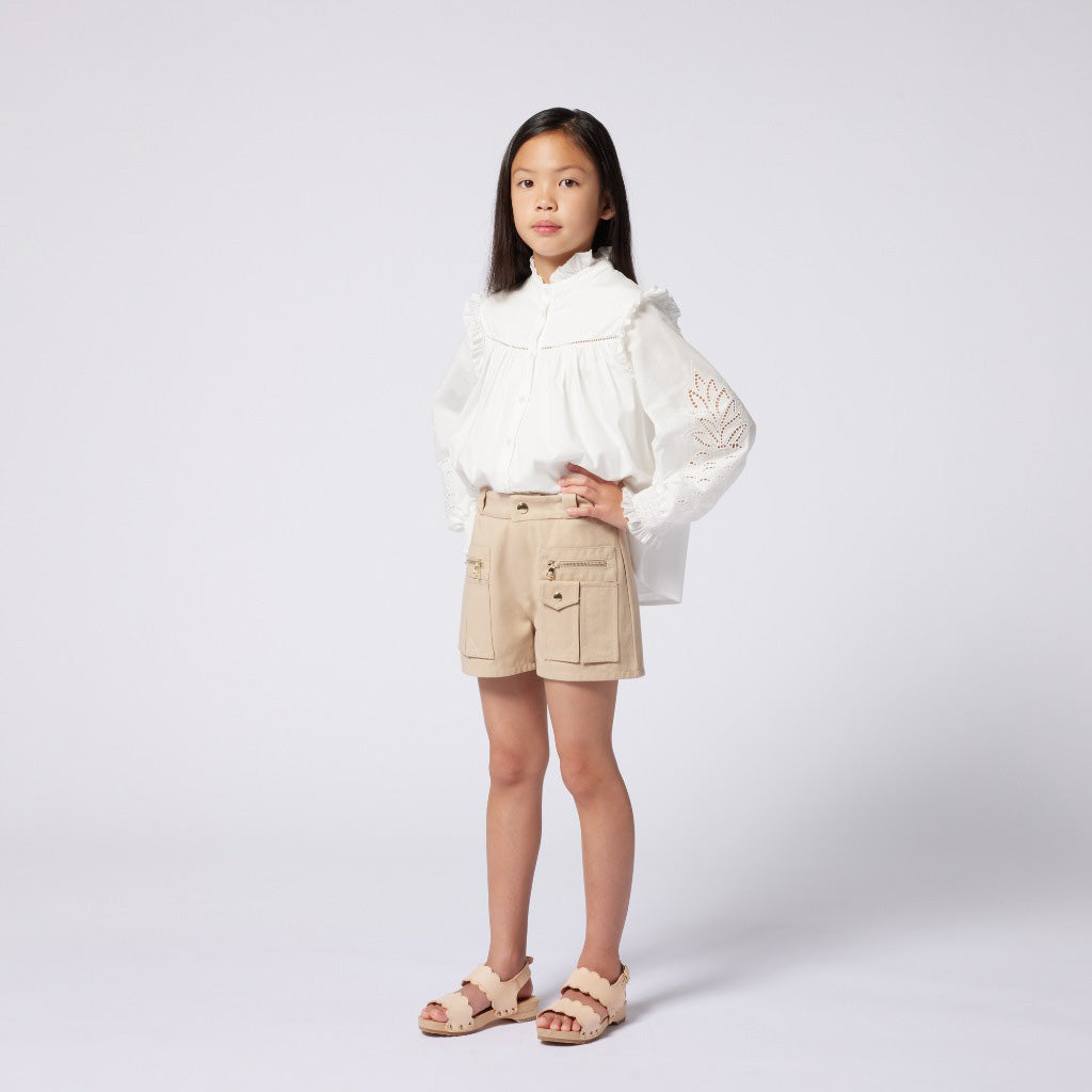Chloé Kids Cotton Twirl Shorts