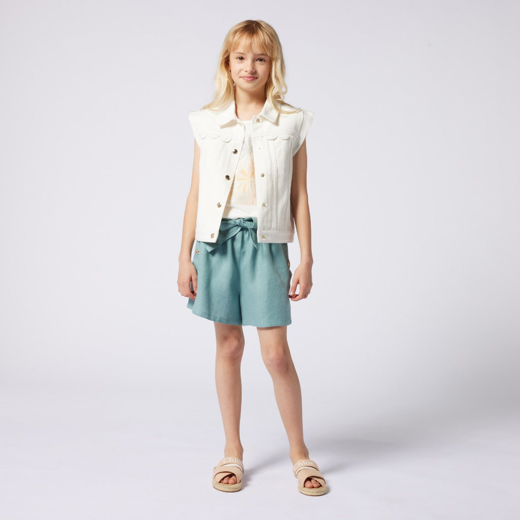 Chloé Kids Linen Shorts