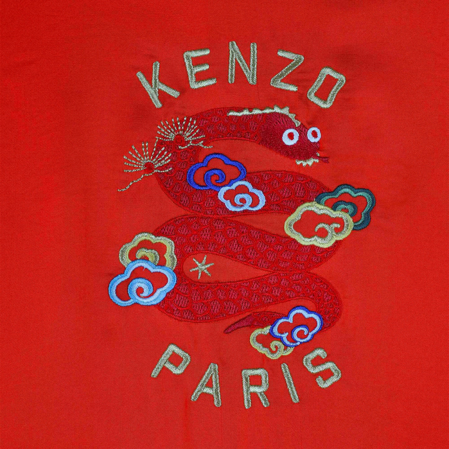 Kenzo Kids Snake Embroidery Viscose Dress