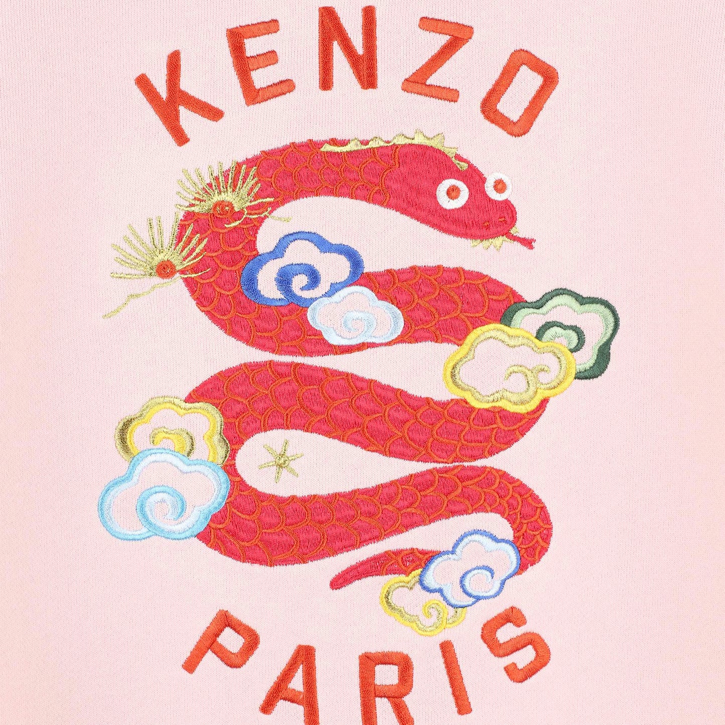 Kenzo Kids Snake Embroidery Fleece Dress