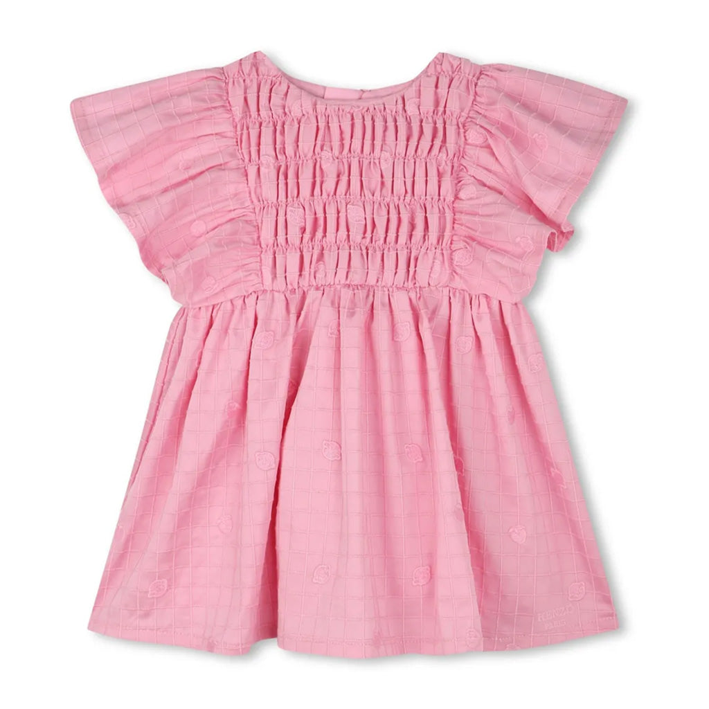 Kenzo Kids Fruits Embroidery Satin Dress