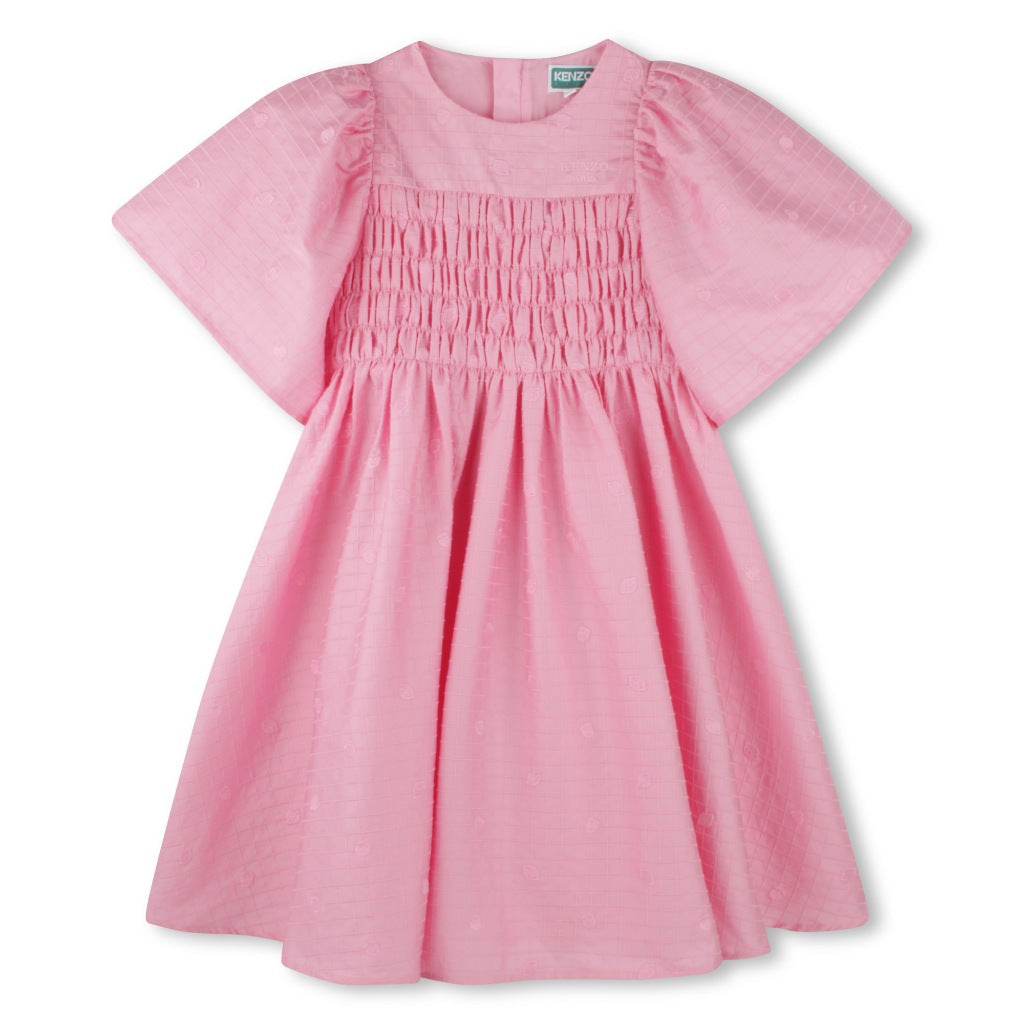 Kenzo Kids Fruits Embroidery Satin Dress