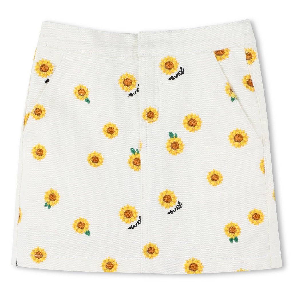 Kenzo Kids Sunflower Cotton Twill Skirt