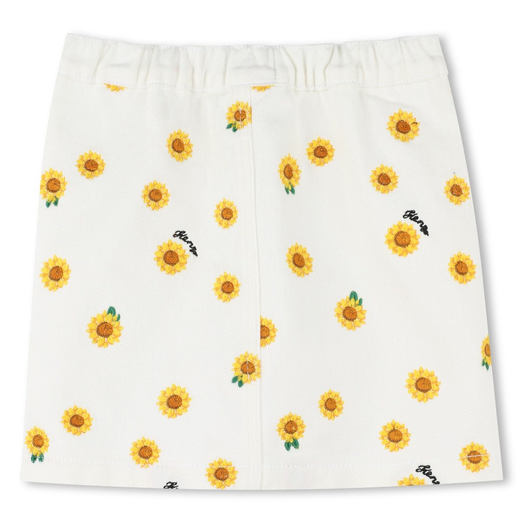 Kenzo Kids Sunflower Cotton Twill Skirt