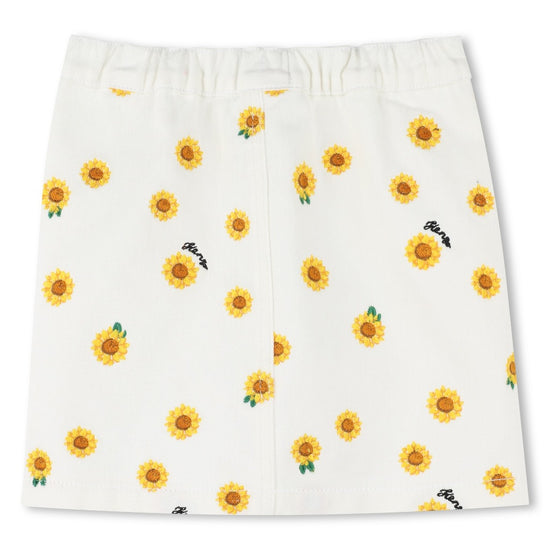 Kenzo Kids Sunflower Cotton Twill Skirt