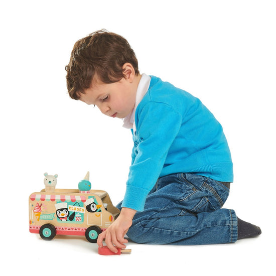 Load image into Gallery viewer, Tender Leaf Toys Penguins Gelato Van
