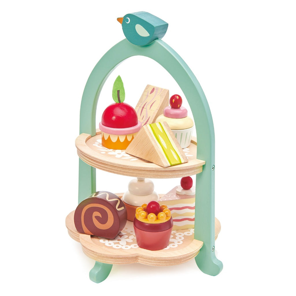 Tender Leaf Toys Mini Chef Birdie Afternoon Tea Stand