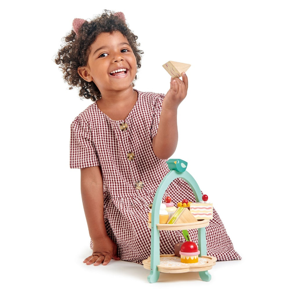 Tender Leaf Toys Mini Chef Birdie Afternoon Tea Stand