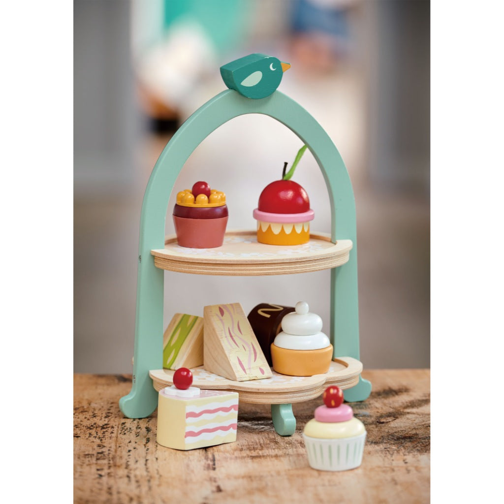 Tender Leaf Toys Mini Chef Birdie Afternoon Tea Stand