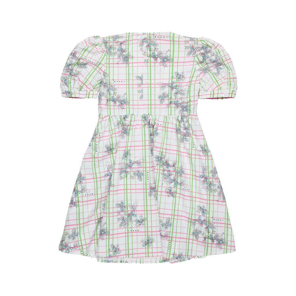 Marni Kids Floral and Check Pattern Dress