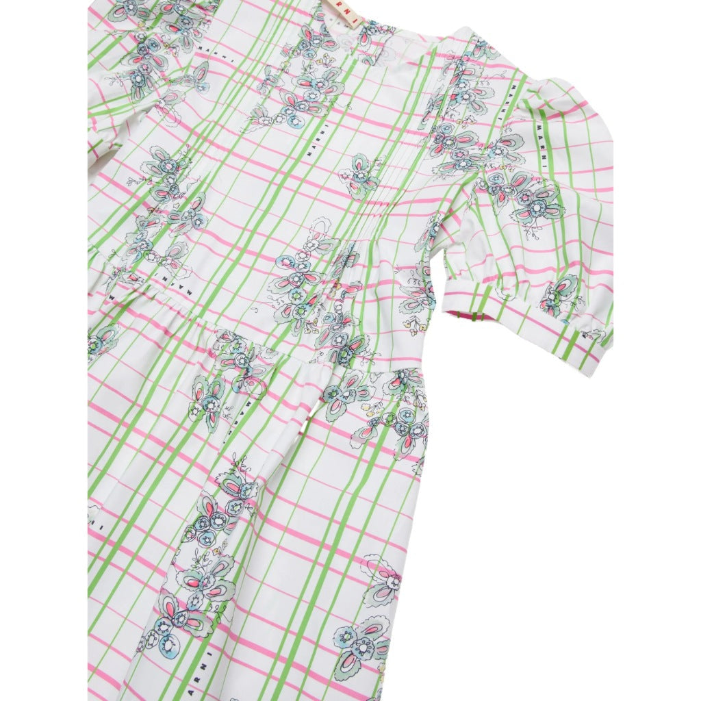 Marni Kids Floral and Check Pattern Dress