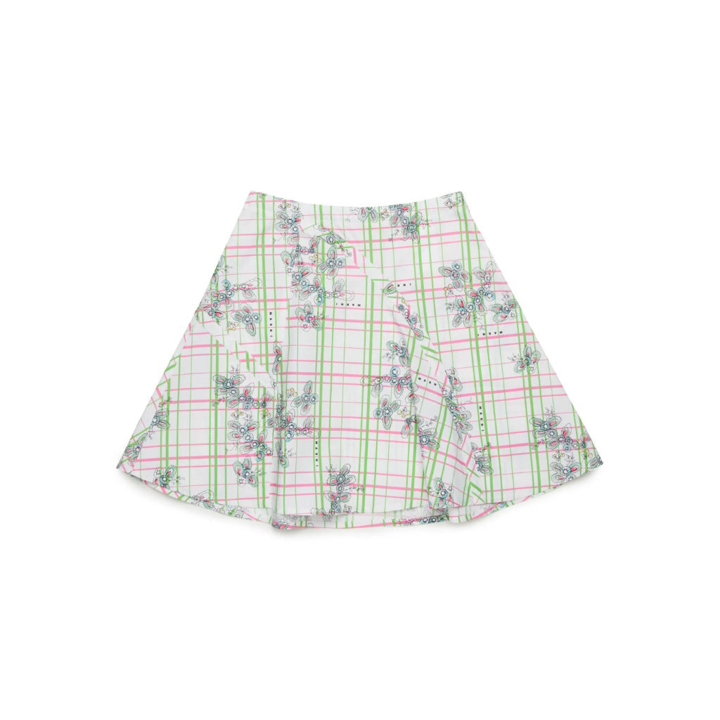 Marni Kids Floral and Check Pattern Skirt
