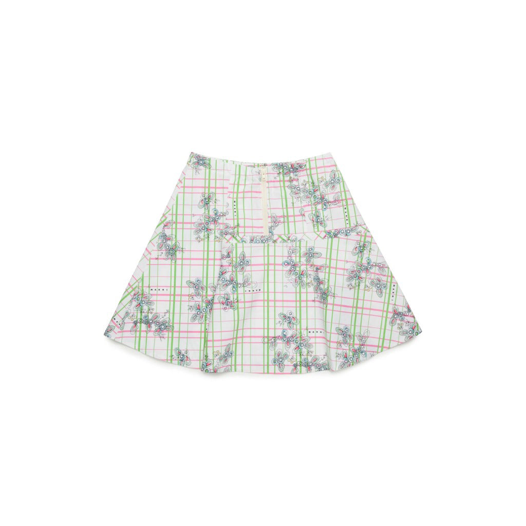 Marni Kids Floral and Check Pattern Skirt
