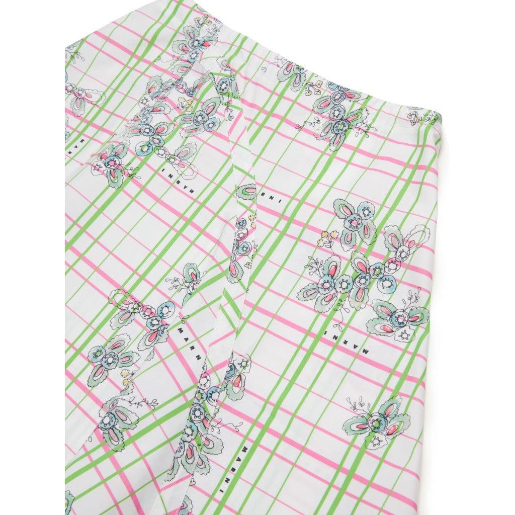 Marni Kids Floral and Check Pattern Skirt