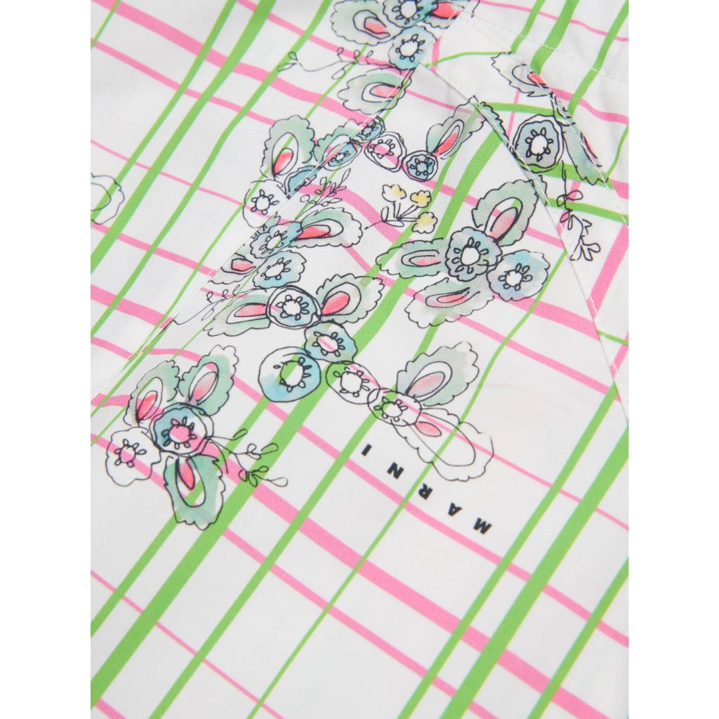 Marni Kids Floral and Check Pattern Skirt