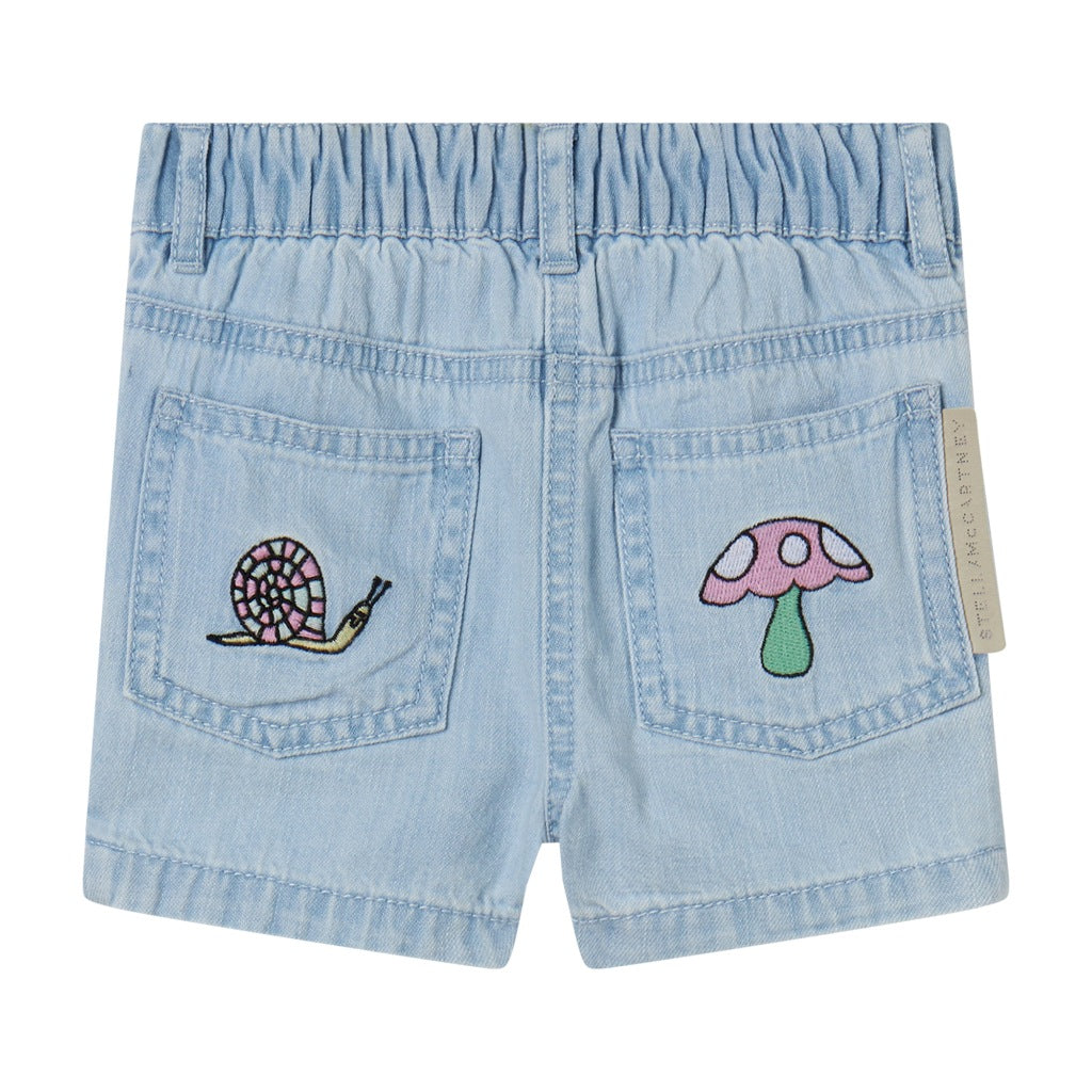 Stella McCartney Kids Woodland Friends Light Denim Shorts