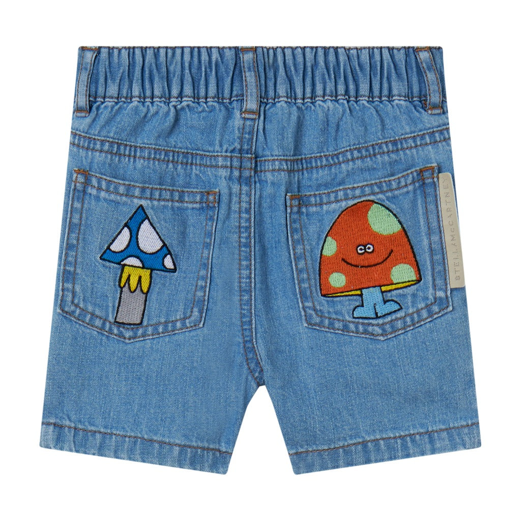 Stella McCartney Kids Woodland Friends Light Denim Shorts