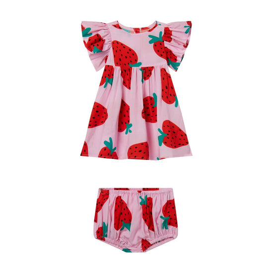 Stella McCartney Kids Strawberries All-Over Print Dress