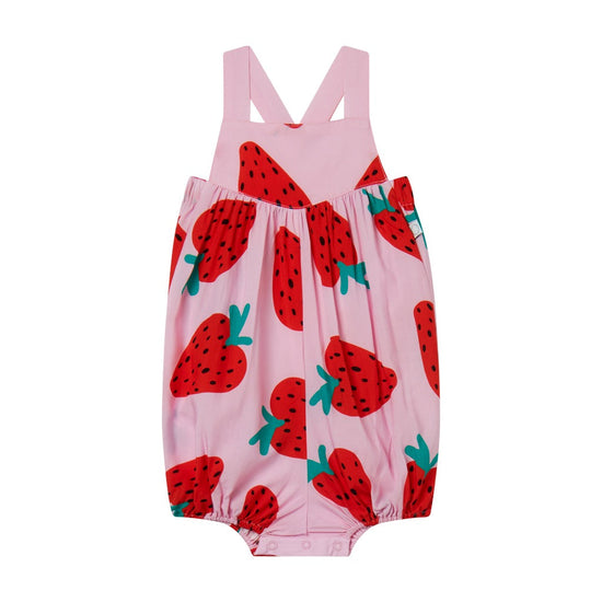 Stella McCartney Kids Big Strawberries All-Over Print Overalls