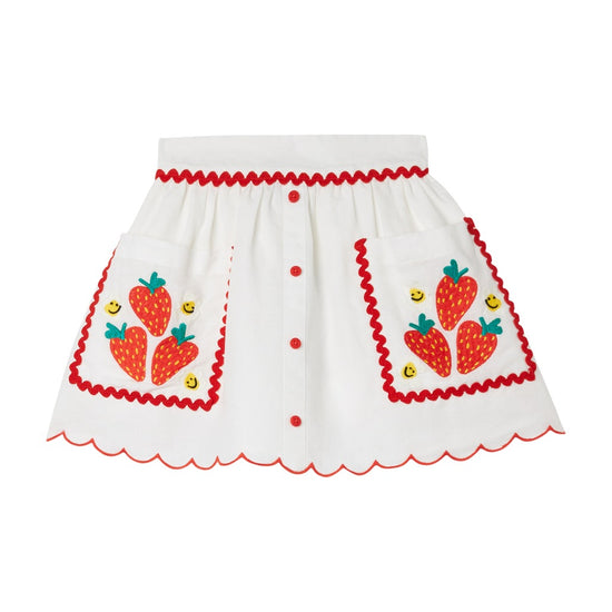 Stella McCartney Kids Strawberries Linen Blend Skirt