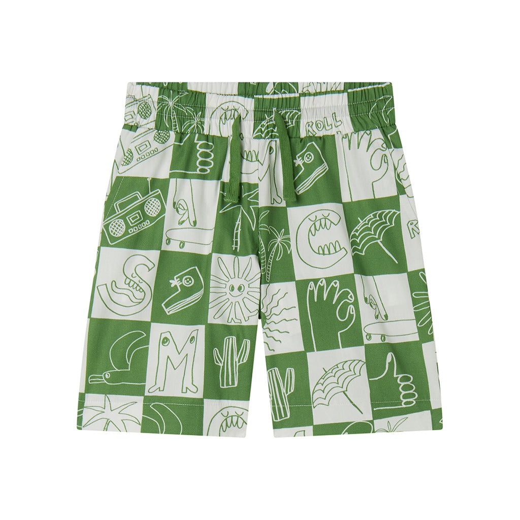 Stella McCartney Kids Checkboard Skater All-Over Print Shorts