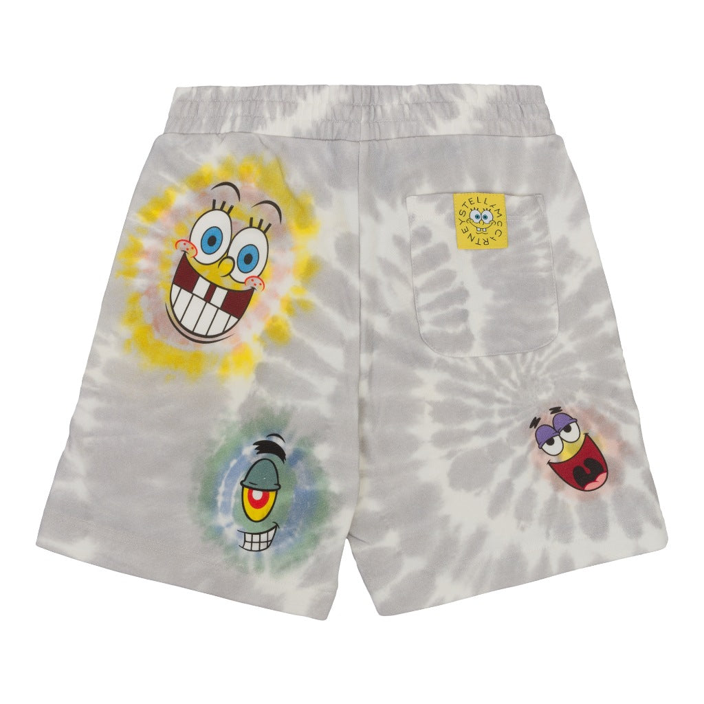 Stella McCartney Kids Tie Dye SpongeBob All-Over Print Shorts