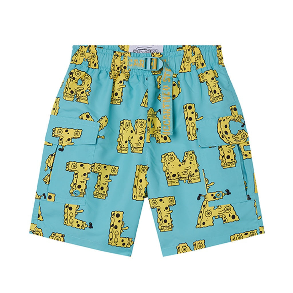 Stella McCartney Kids SpongeBob All-Over Print Swim Shorts