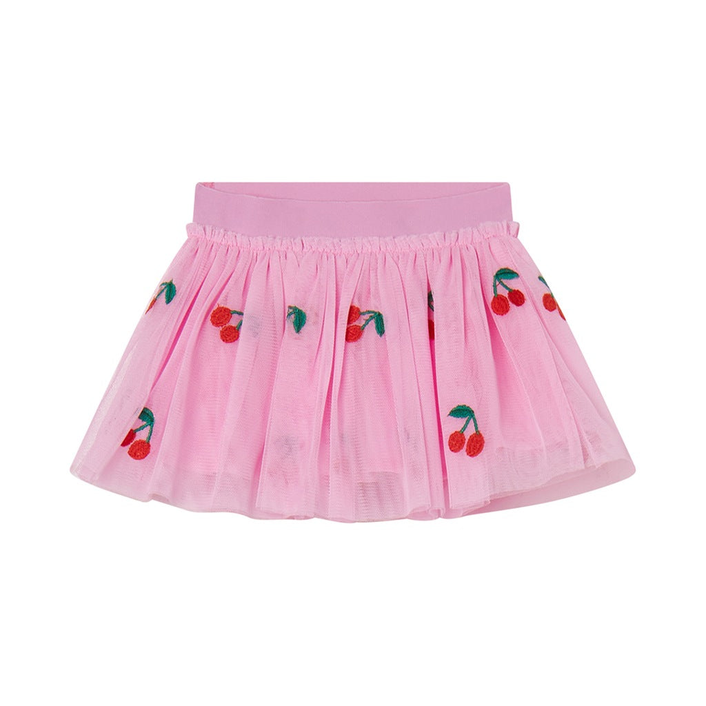 Stella McCartney Kids Embroidered Tulle Picnic Cherry Skirt