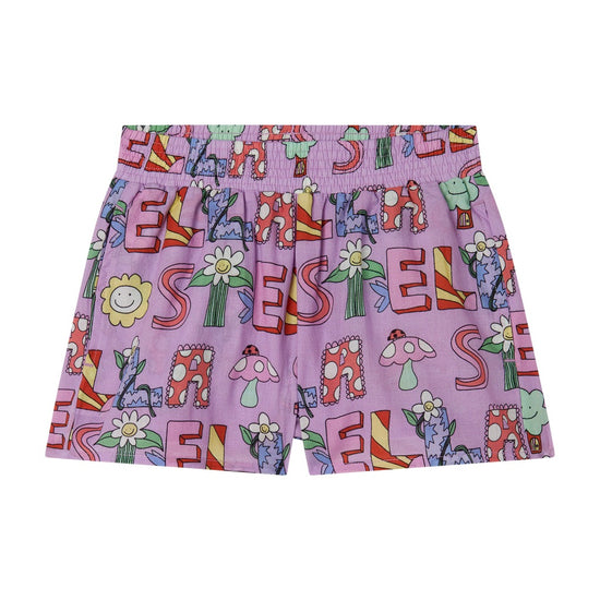 Stella McCartney Kids FairyLettering All-Over Print Shorts