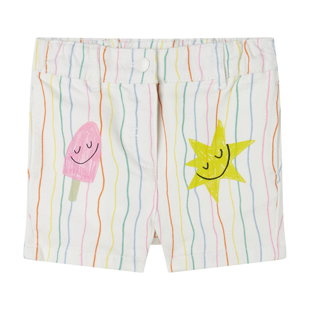 Stella McCartney Kids Multicolour Stripes All-Over Print Shorts