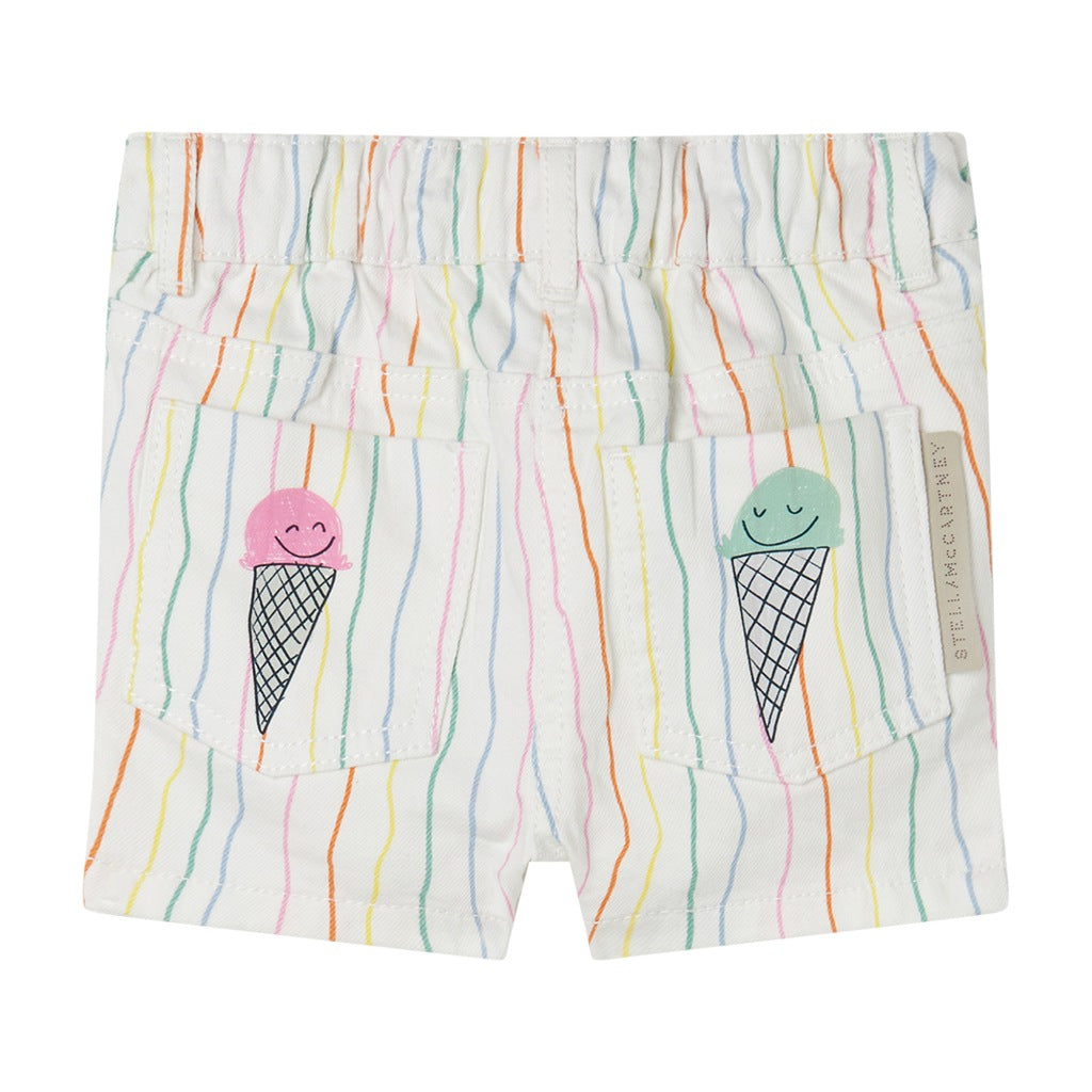 Stella McCartney Kids Multicolour Stripes All-Over Print Shorts