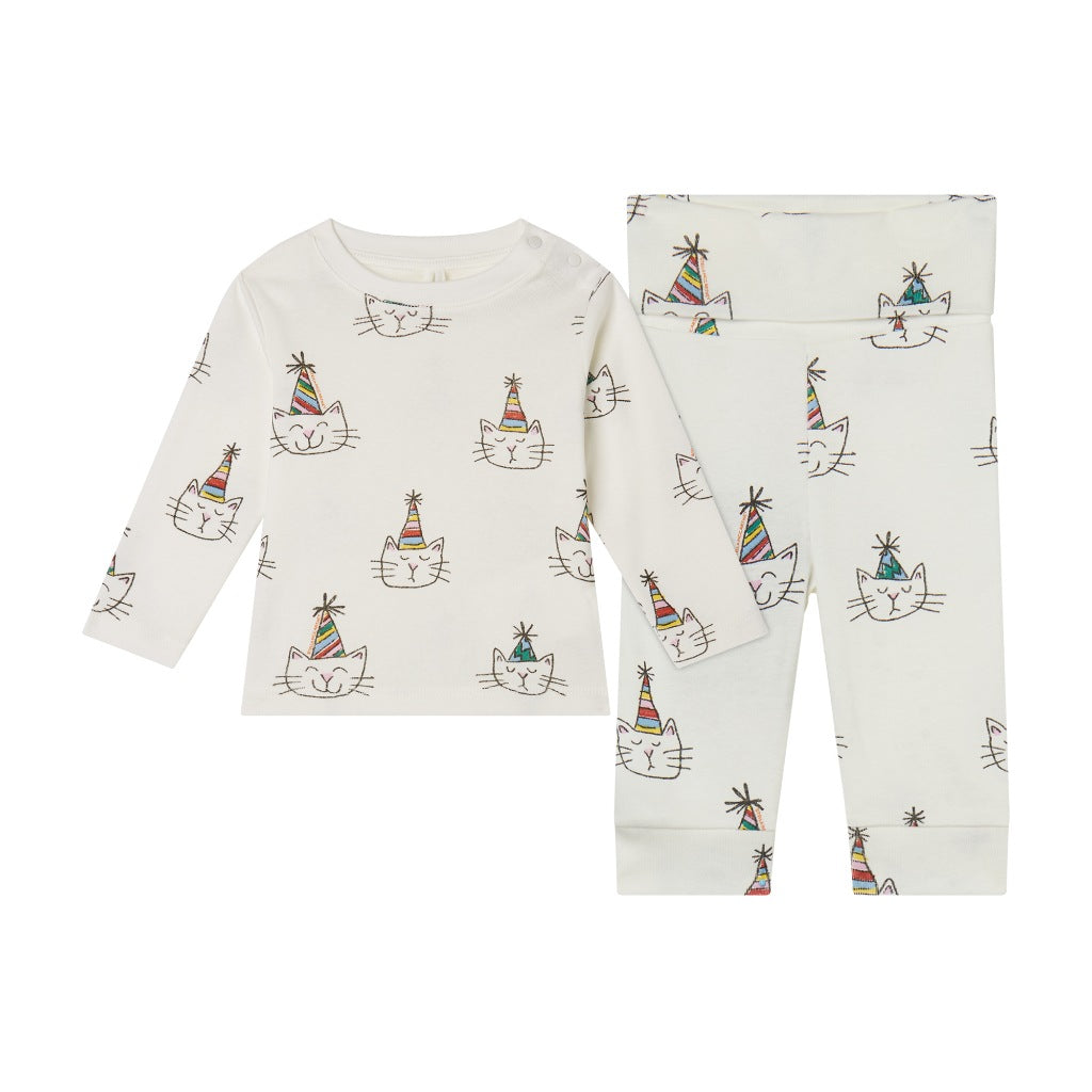 Stella McCartney Kids Party Hat All-Over Print Top and Pants Set
