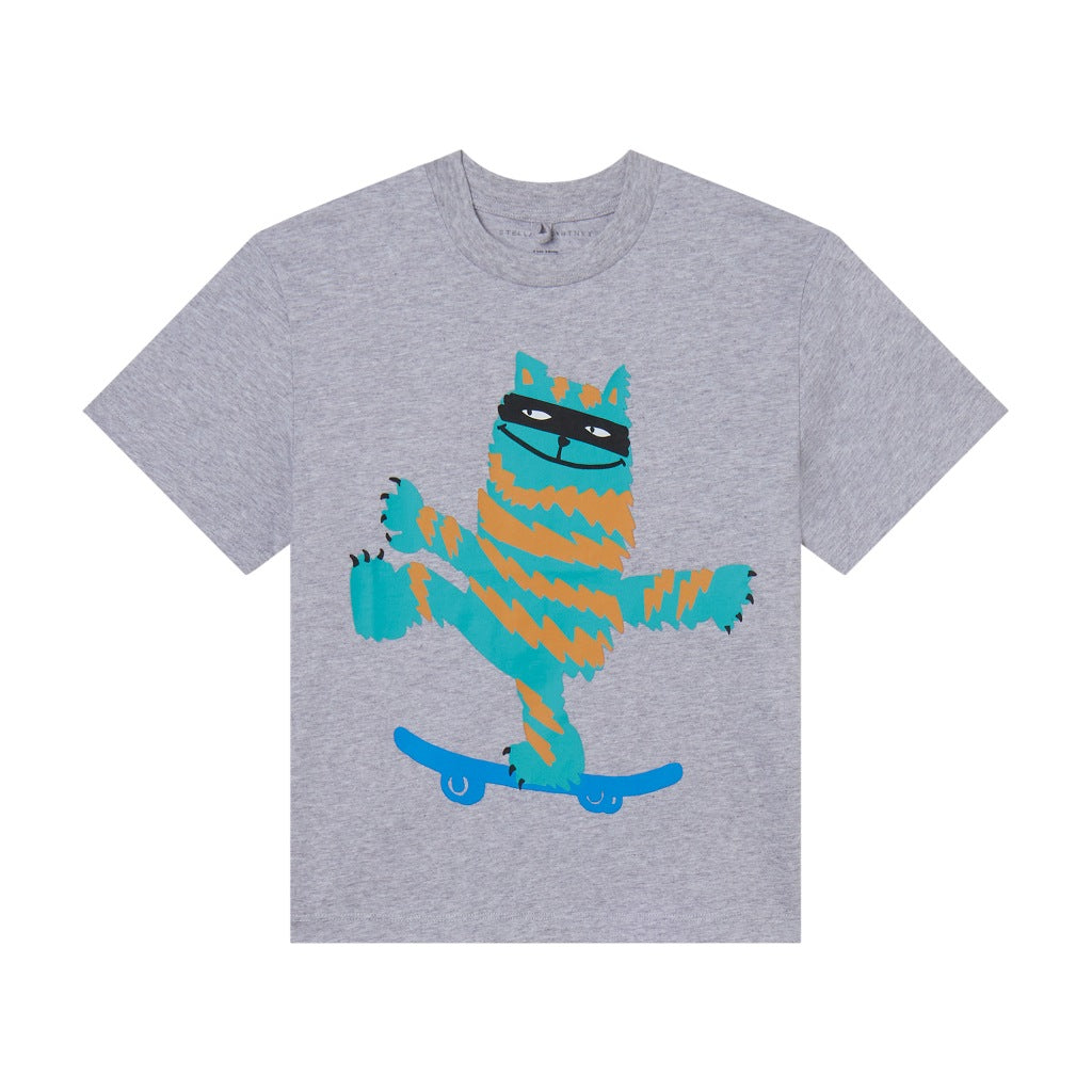 Stella McCartney Kids Skater Cat Print T-shirt