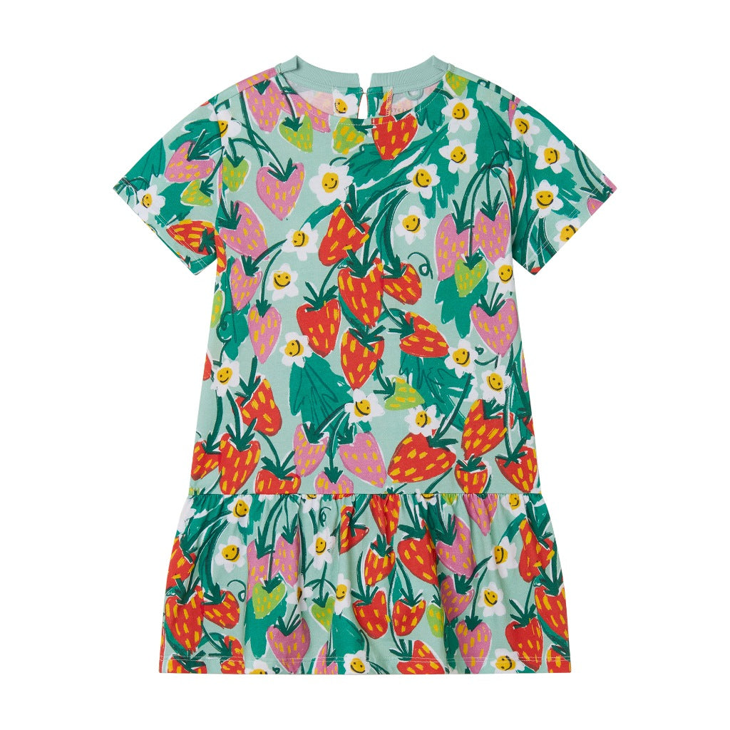 Stella McCartney Kids Strawberry Floral All-Over Print Dress