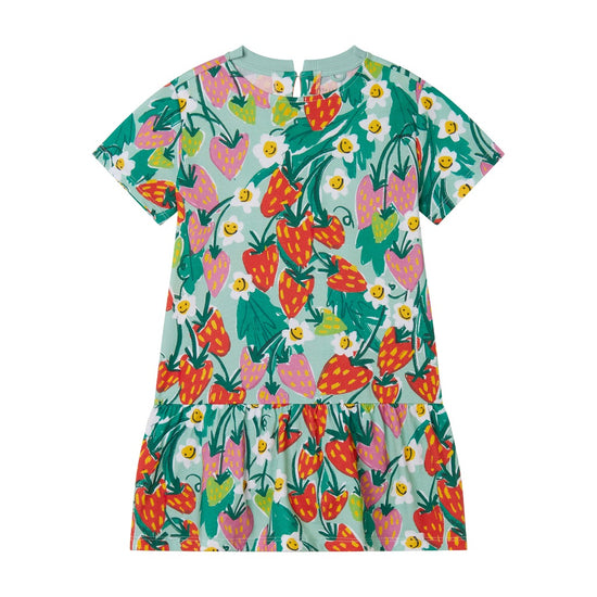 Stella McCartney Kids Strawberry Floral All-Over Print Dress