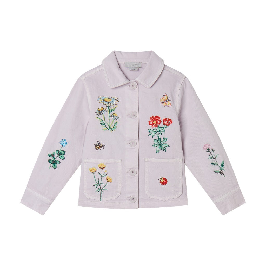 Stella McCartney Kids Cotton Gabardine Floral Jacket