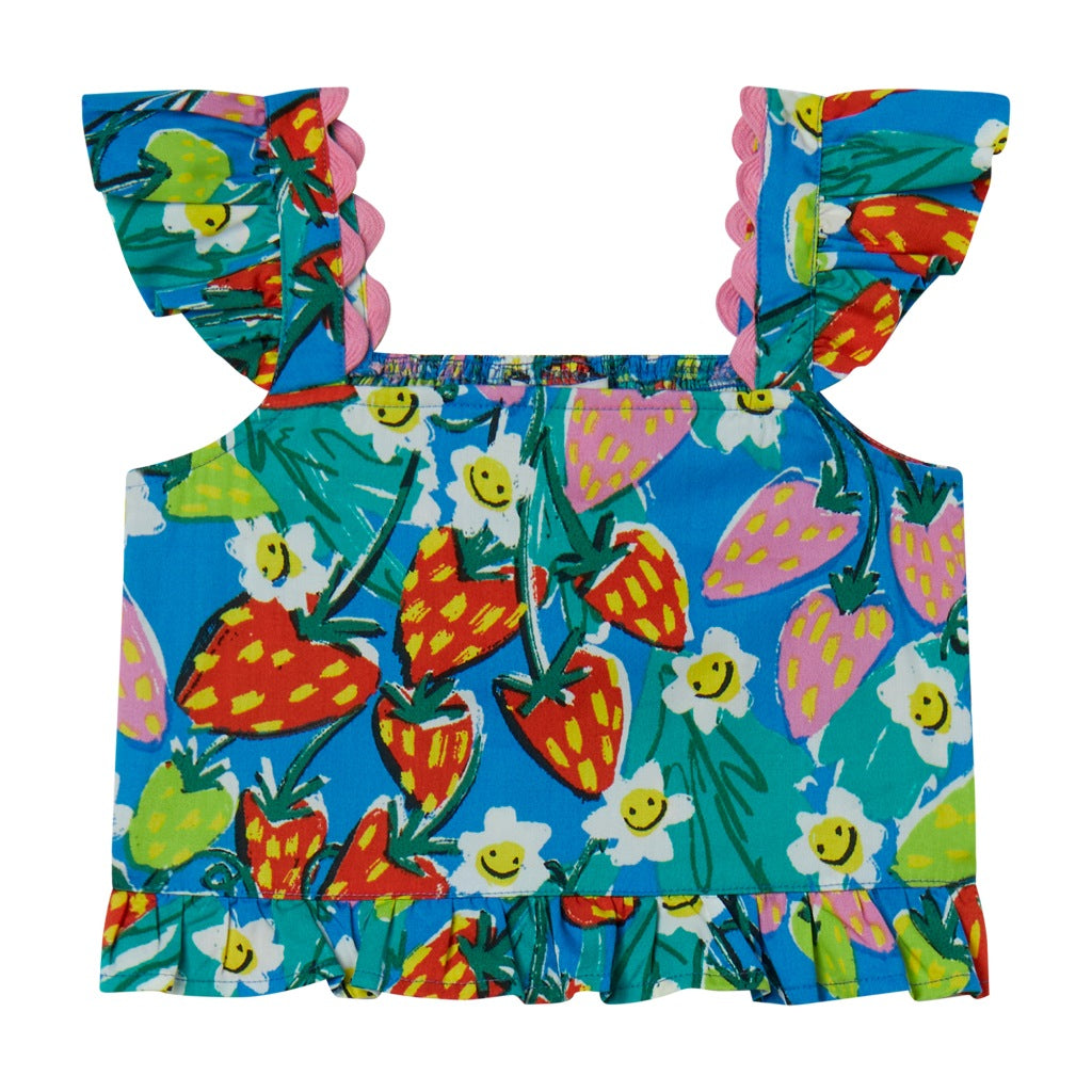 Stella McCartney Kids Strawberry Floral All-Over Print Blouse