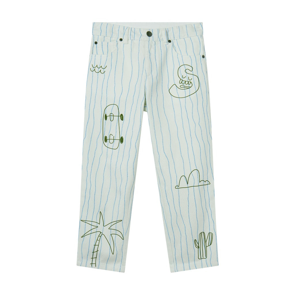 Stella McCartney Kids Scribble Stripes All-Over Print Trousers