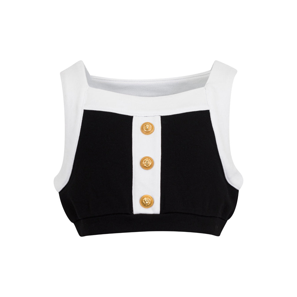 Balmain Kids Cropped Fleece Top