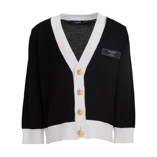 Balmain Kids Logo Knit Cardigan