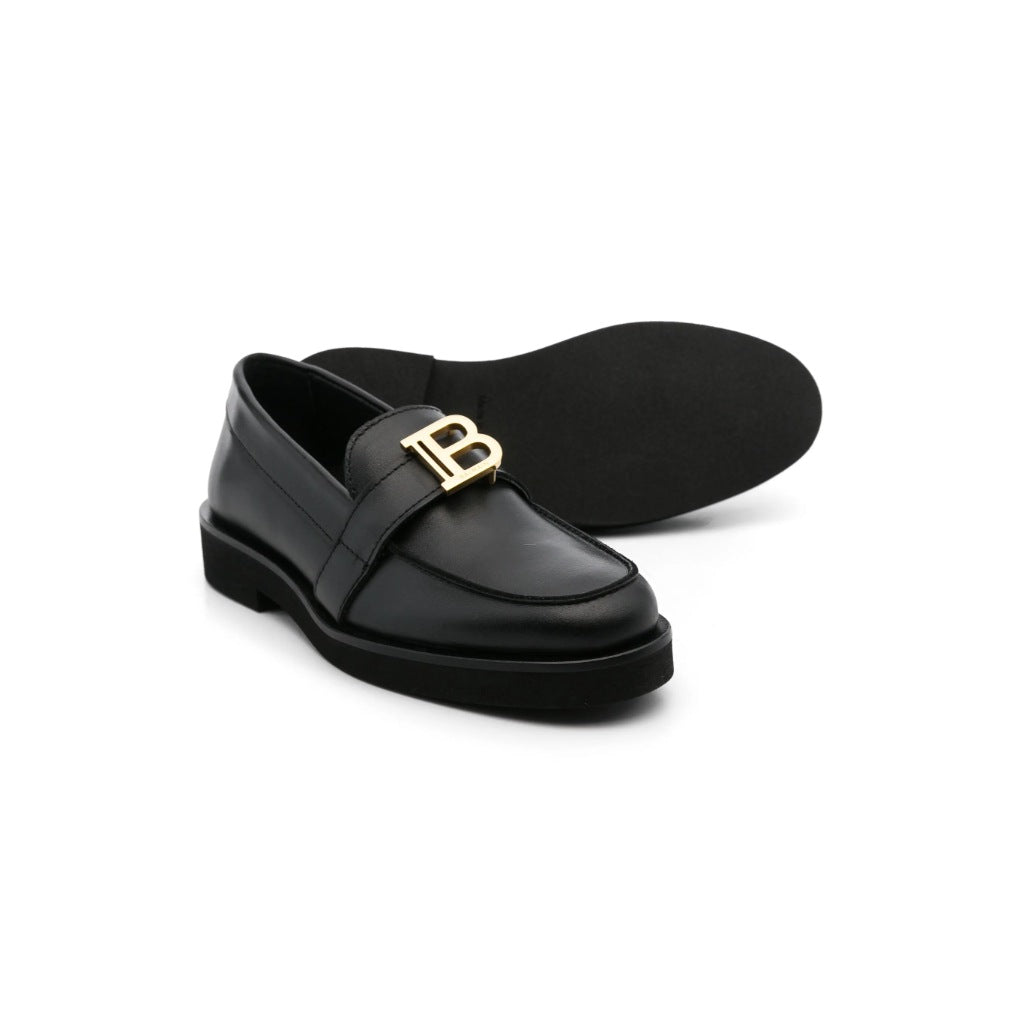 Balmain Kids Logo Loafers