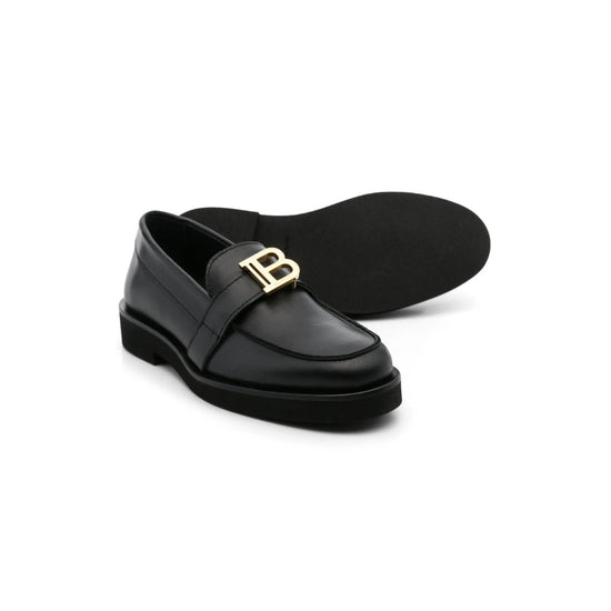 Balmain Kids Logo Loafers