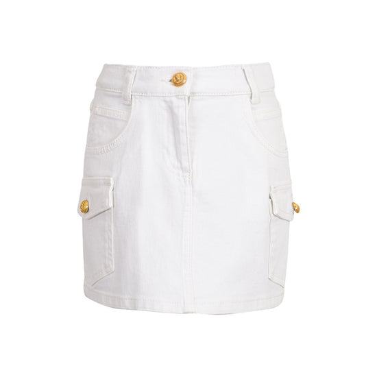 Balmain Kids Signature Button Skirt