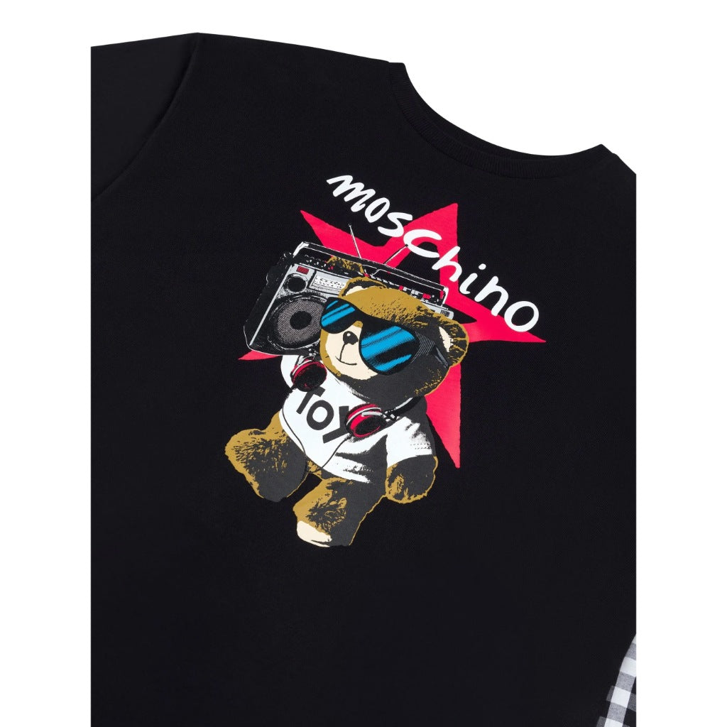 Moschino Kids Teddy Graphic Gingham Dress
