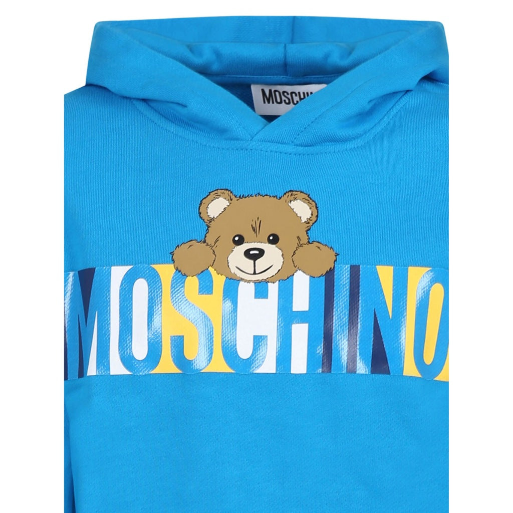 Moschino Kids Teddy Logo Hooded Sweatshirt