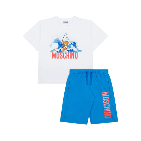 Moschino Kids Teddy Logo T-shirt With Shorts Set