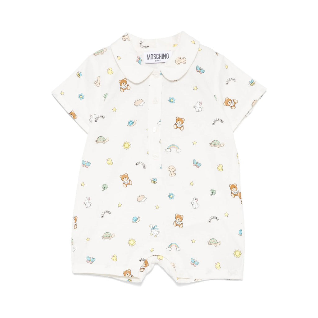 Moschino Kids All-Over Graphic Romper With Gift Box